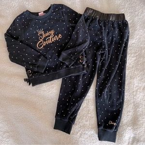 Juicy Couture 2-Piece Black & Gold Outfit - Size 5 Little Girls